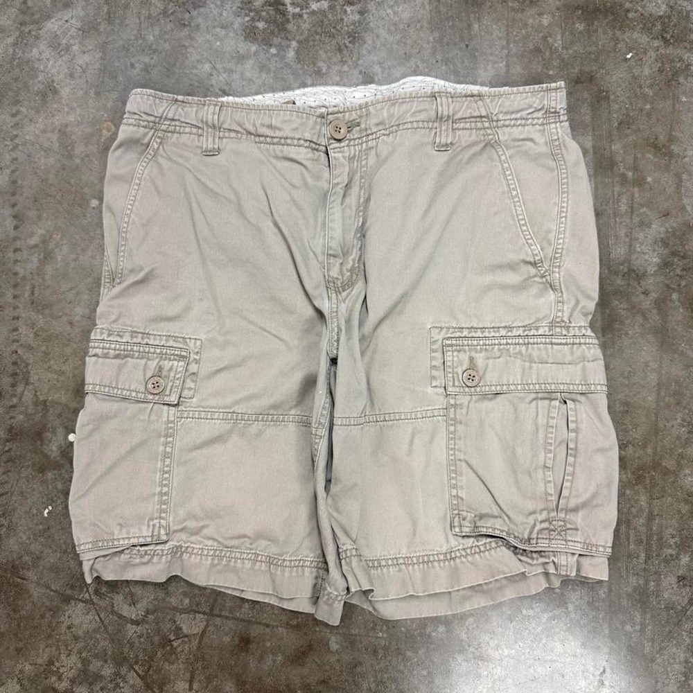 The North Face Vintage Y2K Beige Baggy Skater Cargo Shorts Mens 36 Khaki Hiking - Picture 3 of 8